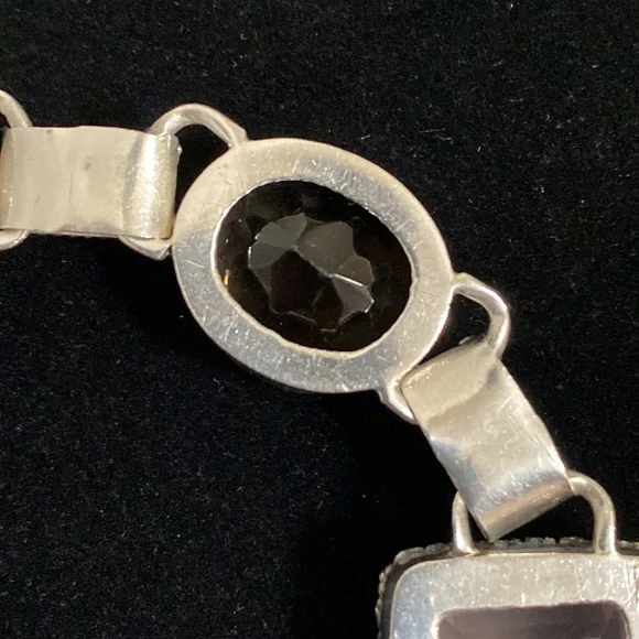 *SOLD*STERLING SILVER BOLD MULTI GEMSTONE LINK BRACELET - Picture 9 of 10